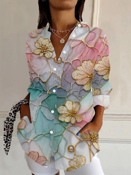 Women's Long Sleeve Shirt Spring/Fall Floral Buckle Shirt Collar Daily Going Out Casual Top, As picture, Shirts
Women's Long Sleeve Shirt Spring/Fall Floral Buckle Shirt Collar Daily Going Out Casual Top, As picture, Shirts