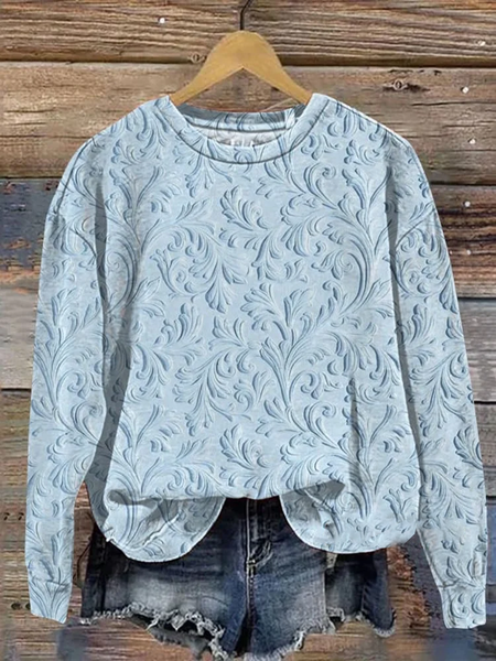 Women's Crew Neck Floral Printing Casual Spring/Fall Long Sleeve Sweatshirt, Blue, Sweatshirts & Hoodies
Women's Crew Neck Floral Printing Casual Spring/Fall Long Sleeve Sweatshirt, Blue, Sweatshirts & Hoodies