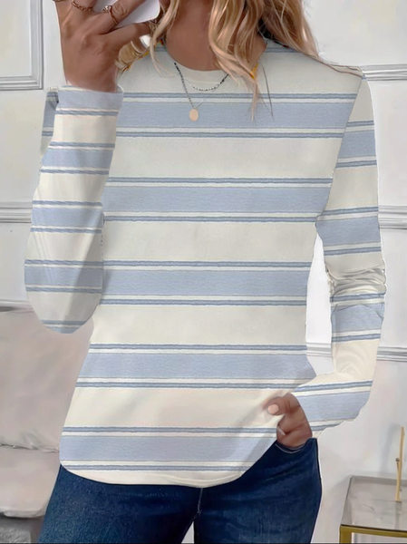Women's Long Sleeve Tee T-shirt Spring/Fall Striped Printing Crew Neck Casual Top, As picture, T-Shirts
Women's Long Sleeve Tee T-shirt Spring/Fall Striped Printing Crew Neck Casual Top, As picture, T-Shirts