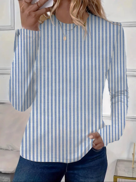 Women's Long Sleeve Tee T-shirt Spring/Fall Striped Printing Crew Neck Casual Top, As picture, T-Shirts
Women's Long Sleeve Tee T-shirt Spring/Fall Striped Printing Crew Neck Casual Top, As picture, T-Shirts
