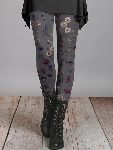 Women's Casual Floral Jersey All Season Printing Long Leggings, Gray, Leggings
Women's Casual Floral Jersey All Season Printing Long Leggings, Gray, Leggings