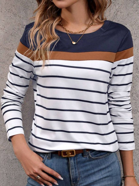 Women's Long Sleeve Tee T-shirt Spring/Fall Striped Printing Crew Neck Casual Top, As picture, T-Shirts
Women's Long Sleeve Tee T-shirt Spring/Fall Striped Printing Crew Neck Casual Top, As picture, T-Shirts