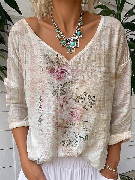 Women's Floral Long Sleeve Tee T-shirt Spring/Fall 3D Printing V Neck Vintage Top, As picture, T-Shirts
Women's Floral Long Sleeve Tee T-shirt Spring/Fall 3D Printing V Neck Vintage Top, As picture, T-Shirts