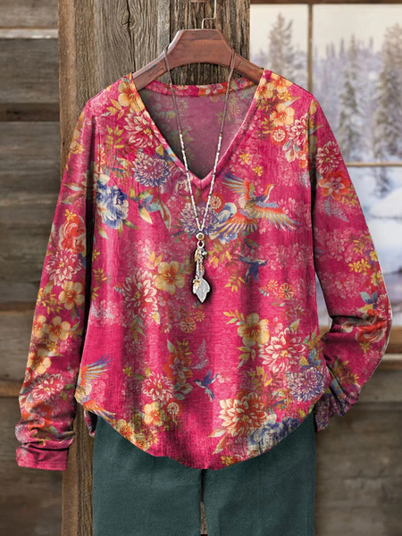 Women's Long Sleeve Tee T-shirt Spring/Fall Floral Printing V Neck Casual Graphic Tee Top, Pink, T-Shirts
Women's Long Sleeve Tee T-shirt Spring/Fall Floral Printing V Neck Casual Graphic Tee Top, Pink, T-Shirts