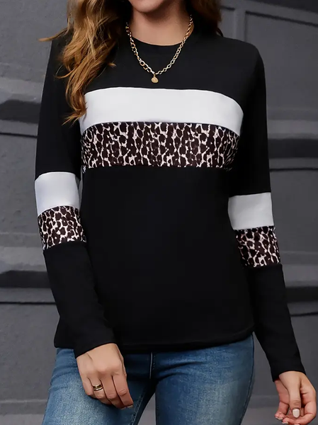 Women's Long Sleeve Tee T-shirt Spring/Fall Leopard Printing Crew Neck Casual Graphic Tee Top, Black, T-Shirts
Women's Long Sleeve Tee T-shirt Spring/Fall Leopard Printing Crew Neck Casual Graphic Tee Top, Black, T-Shirts