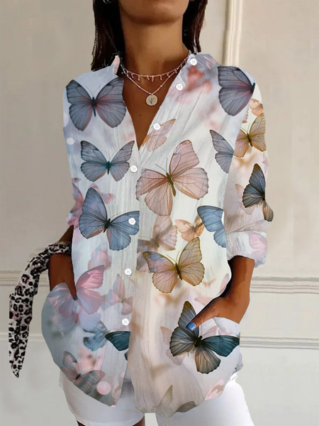 Women's Long Sleeve Shirt Spring/Fall Butterfly Buckle Shirt Collar Daily Going Out Casual Top, As picture, Shirts
Women's Long Sleeve Shirt Spring/Fall Butterfly Buckle Shirt Collar Daily Going Out Casual Top, As picture, Shirts
