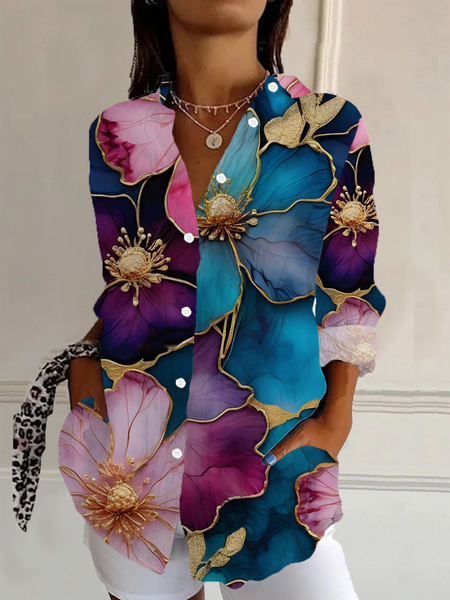 Women's Long Sleeve Shirt Spring/Fall Floral Buckle Shirt Collar Daily Going Out Casual Top, As picture, Shirts
Women's Long Sleeve Shirt Spring/Fall Floral Buckle Shirt Collar Daily Going Out Casual Top, As picture, Shirts