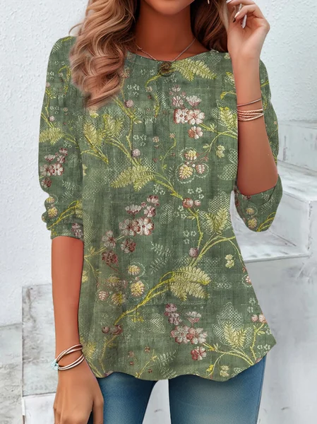 Women's Long Sleeve Tee T-shirt Spring/Fall Floral Printing Crew Neck Casual Graphic Tee Top, Green, T-Shirts
Women's Long Sleeve Tee T-shirt Spring/Fall Floral Printing Crew Neck Casual Graphic Tee Top, Green, T-Shirts