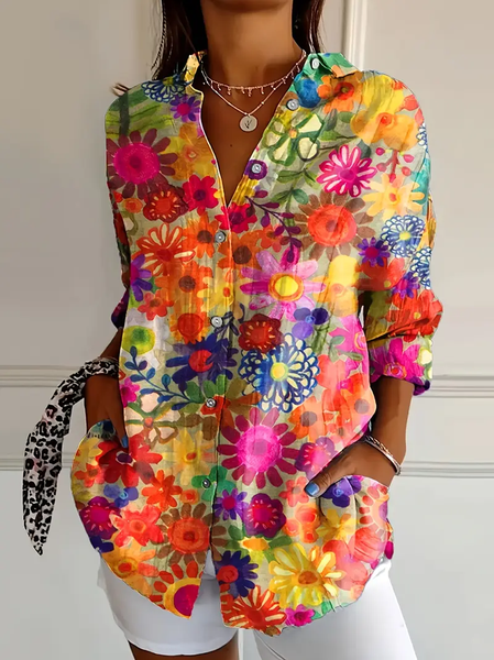 Women's Long Sleeve Shirt Spring/Fall Floral Buckle Shirt Collar Daily Going Out Casual Top, As picture, Shirts
Women's Long Sleeve Shirt Spring/Fall Floral Buckle Shirt Collar Daily Going Out Casual Top, As picture, Shirts