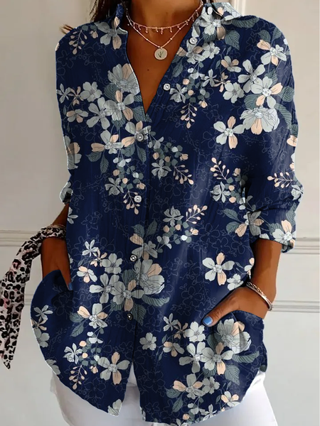 Shirt Collar Long Sleeve Floral Lightweight Regular Fit Shirt For Women, Blue, Blouses
Shirt Collar Long Sleeve Floral Lightweight Regular Fit Shirt For Women, Blue, Blouses