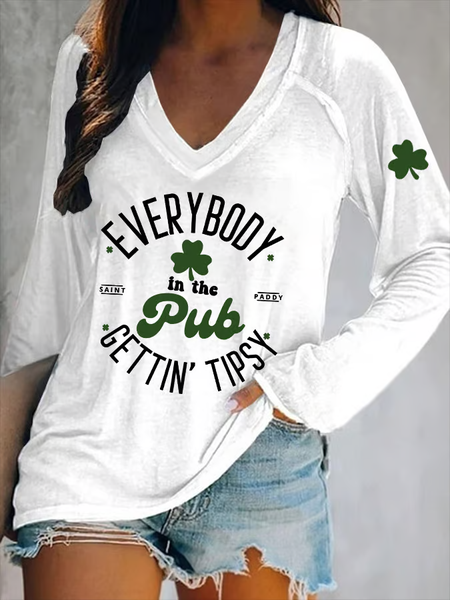 Women's Text Letters Long Sleeve Blouse Spring/Fall Printing V Neck Daily Casual Top, White, T-Shirts
Women's Text Letters Long Sleeve Blouse Spring/Fall Printing V Neck Daily Casual Top, White, T-Shirts