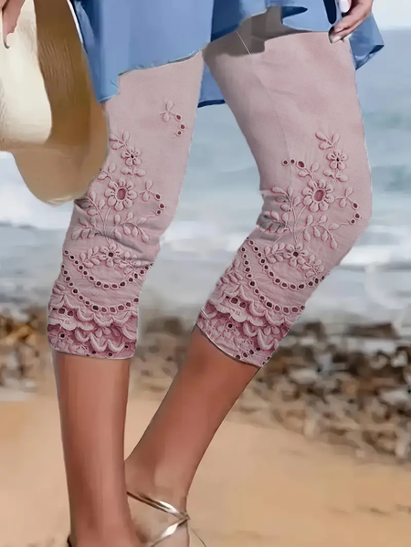 Women's Floral Capris Elastic Waist Pant Casual Summer Trousers, Pink, Leggings
Women's Floral Capris Elastic Waist Pant Casual Summer Trousers, Pink, Leggings