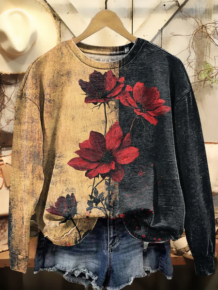 Women's vintage rose flower Art print casual short sleeve comfortable sweatshirt, Black, Hoodies&Sweatshirts
Women's vintage rose flower Art print casual short sleeve comfortable sweatshirt, Black, Hoodies&Sweatshirts