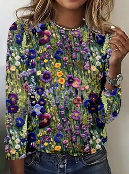 Women's Floral Long Sleeve Tee T-shirt Crew Neck Casual Spring/Fall Top, As picture, T-Shirts
Women's Floral Long Sleeve Tee T-shirt Crew Neck Casual Spring/Fall Top, As picture, T-Shirts