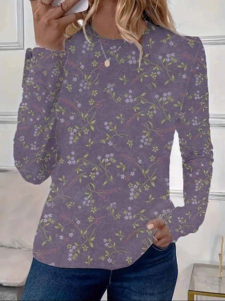 Women's Floral Long Sleeve Tee T-shirt Crew Neck Printing Casual Spring/Fall Graphic Tee Top, Purple, T-Shirts
Women's Floral Long Sleeve Tee T-shirt Crew Neck Printing Casual Spring/Fall Graphic Tee Top, Purple, T-Shirts
