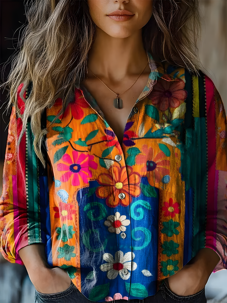 Women's Vintage Art Floral Print Cotton and Linen Long Sleeve Shirt, As picture, Blouses
Women's Vintage Art Floral Print Cotton and Linen Long Sleeve Shirt, As picture, Blouses
