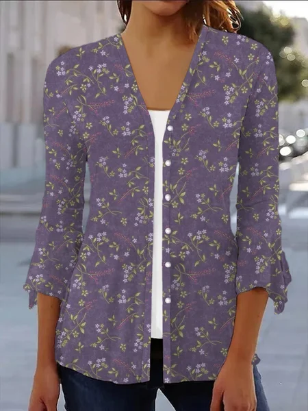 Women's Floral Spring/Fall Cover-up Casual Printing Lightweight Cardigan, Purple, Cardigans
Women's Floral Spring/Fall Cover-up Casual Printing Lightweight Cardigan, Purple, Cardigans