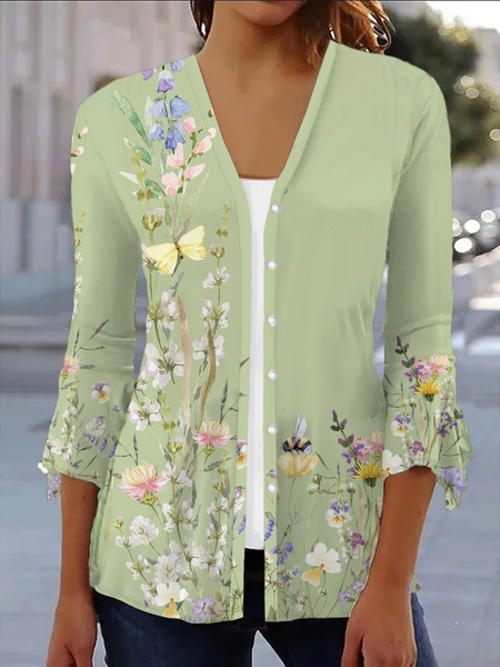 Women's Floral Spring/Fall Cover-up Casual Printing Lightweight Cardigan, Green, Cardigans
Women's Floral Spring/Fall Cover-up Casual Printing Lightweight Cardigan, Green, Cardigans