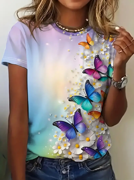 Women's Floral Short Sleeve Tee T-shirt Crew Neck Printing Casual Summer Graphic Tee Top, As picture, T-Shirts
Women's Floral Short Sleeve Tee T-shirt Crew Neck Printing Casual Summer Graphic Tee Top, As picture, T-Shirts