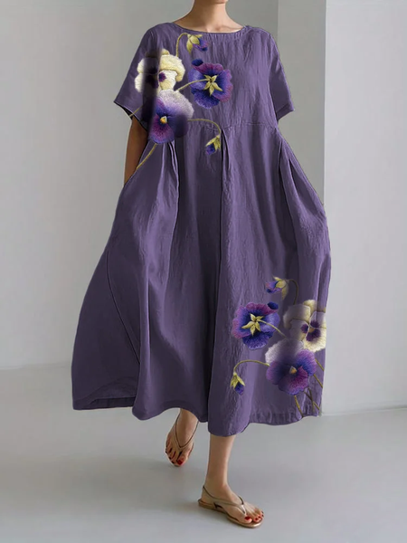 Modern and Comfortable Cotton-Blend Loose Casual Floral Dress With No Belt, Deep purple, Dresses
Modern and Comfortable Cotton-Blend Loose Casual Floral Dress With No Belt, Deep purple, Dresses