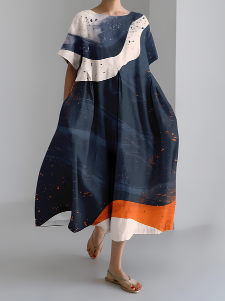 Women's Japanese Art Floral Print Vintage Round Neck Pleated Maxi Dress, As picture, Dresses
Women's Japanese Art Floral Print Vintage Round Neck Pleated Maxi Dress, As picture, Dresses