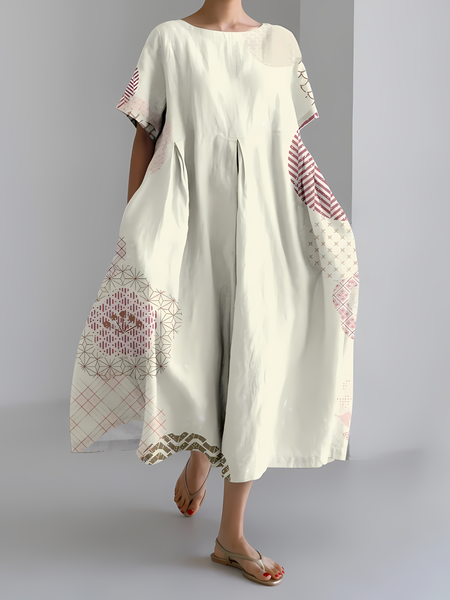 Women's Japanese Art Floral Print Vintage Round Neck Pleated Dress, As picture, Dresses
Women's Japanese Art Floral Print Vintage Round Neck Pleated Dress, As picture, Dresses