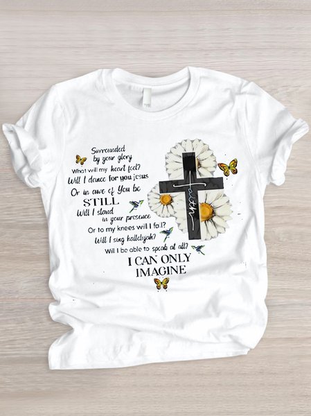 Women Floral Short Sleeve Tee T-shirt Crew Neck Casual Summer Top, White, T-Shirts
Women Floral Short Sleeve Tee T-shirt Crew Neck Casual Summer Top, White, T-Shirts