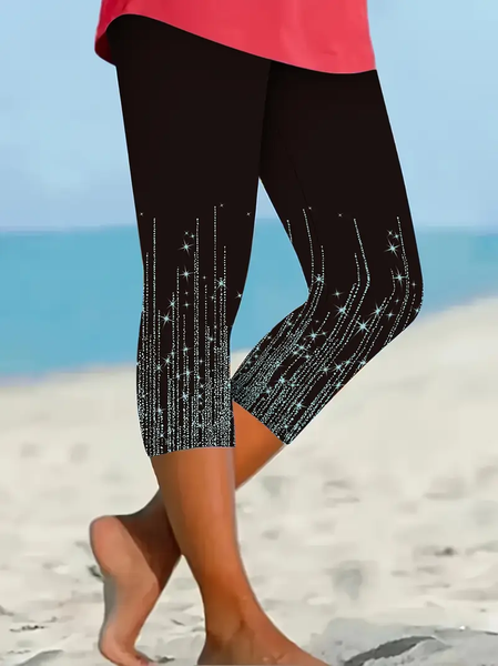 Women's Striped Capris Elastic Waist Pant Casual Summer Trousers, Black, Leggings
Women's Striped Capris Elastic Waist Pant Casual Summer Trousers, Black, Leggings