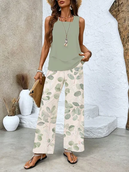 Women's Floral Spring Print Casual Tank Top Pants Two Piece Suit, Gray, Two-pieces
Women's Floral Spring Print Casual Tank Top Pants Two Piece Suit, Gray, Two-pieces
