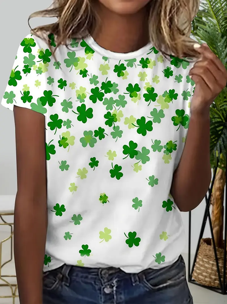 Women's Shamrock Short Sleeve Tee T-shirt Crew Neck Printing Casual Summer Graphic Tee Top, White, T-Shirts
Women's Shamrock Short Sleeve Tee T-shirt Crew Neck Printing Casual Summer Graphic Tee Top, White, T-Shirts