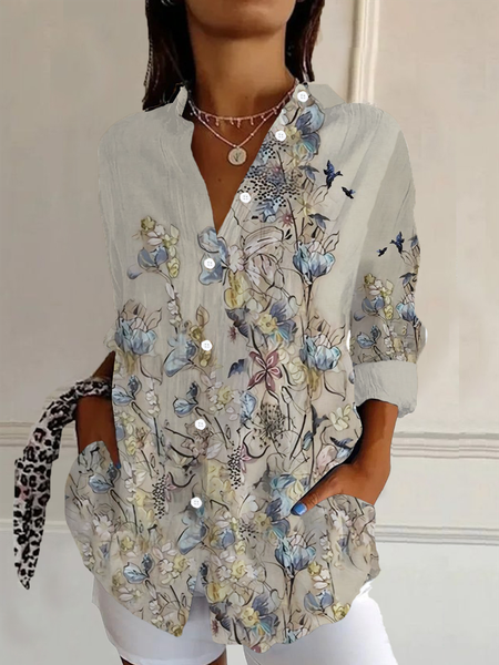 Women's Floral Long Sleeve Shirt Spring/Fall Buckle Shirt Collar Daily Casual Top, As picture, Shirts
Women's Floral Long Sleeve Shirt Spring/Fall Buckle Shirt Collar Daily Casual Top, As picture, Shirts