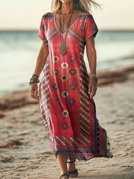 Women's Geometric Short Sleeve Summer Printing Dress V Neck Daily Casual Maxi T-Shirt Dress H-Line Dress, As picture, Casual Dresses
Women's Geometric Short Sleeve Summer Printing Dress V Neck Daily Casual Maxi T-Shirt Dress H-Line Dress, As picture, Casual Dresses