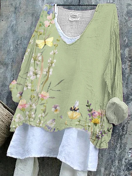 Women's Floral Long Sleeve Blouse_ Spring/Fall Printing V Neck Daily Casual Top, Green, Blouses
Women's Floral Long Sleeve Blouse_ Spring/Fall Printing V Neck Daily Casual Top, Green, Blouses