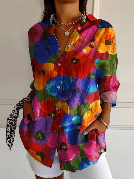 Women's Floral Long Sleeve Shirt Spring/Fall Buckle Shirt Collar Daily Casual Top, As picture, Shirts
Women's Floral Long Sleeve Shirt Spring/Fall Buckle Shirt Collar Daily Casual Top, As picture, Shirts