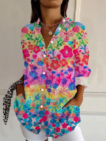 Women's Floral Long Sleeve Shirt Spring/Fall Buckle Shirt Collar Daily Casual Top, As picture, Shirts
Women's Floral Long Sleeve Shirt Spring/Fall Buckle Shirt Collar Daily Casual Top, As picture, Shirts