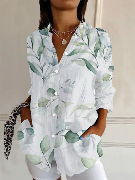 Women's Floral Long Sleeve Shirt Spring/Fall Buckle Shirt Collar Daily Casual Top, White, Shirts
Women's Floral Long Sleeve Shirt Spring/Fall Buckle Shirt Collar Daily Casual Top, White, Shirts