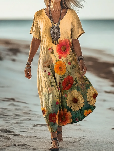 Women's Floral Short Sleeve Summer Printing Dress V Neck Daily Casual Maxi T-Shirt Dress H-Line Dress, As picture, Casual Dresses
Women's Floral Short Sleeve Summer Printing Dress V Neck Daily Casual Maxi T-Shirt Dress H-Line Dress, As picture, Casual Dresses