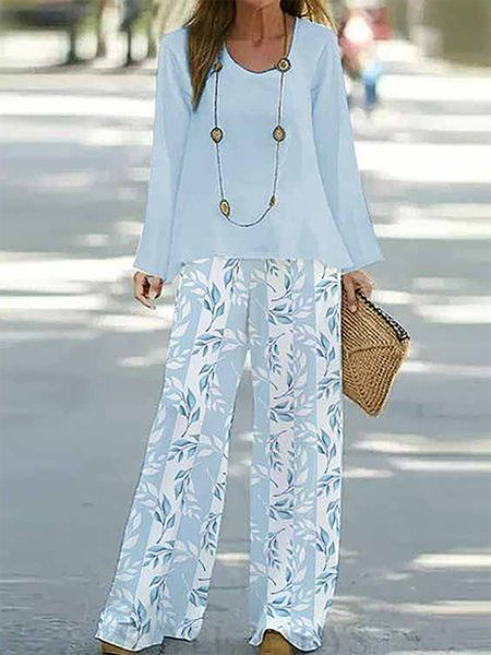 Women's Floral Printing Two-Piece Set Daily Long Sleeve Casual Spring/Fall Top With Pants Matching Set, Blue, Suit Set
Women's Floral Printing Two-Piece Set Daily Long Sleeve Casual Spring/Fall Top With Pants Matching Set, Blue, Suit Set