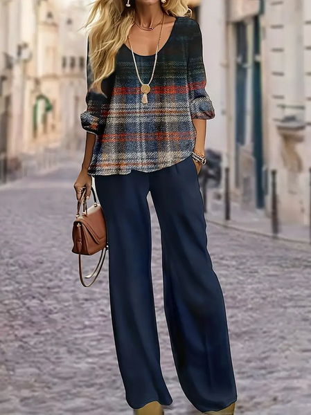 Women's Plaid Printing Two-Piece Set Daily Long Sleeve Casual Spring/Fall Top With Pants Matching Set, As picture, Suit Set
Women's Plaid Printing Two-Piece Set Daily Long Sleeve Casual Spring/Fall Top With Pants Matching Set, As picture, Suit Set