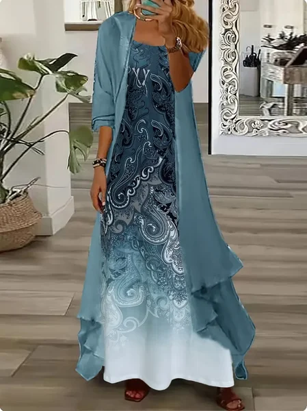 Women Floral Printing Two-Piece Set Daily Three Quarter Sleeve Casual Spring/Fall Dress With Coat Matching Set, As picture, Suit Set
Women Floral Printing Two-Piece Set Daily Three Quarter Sleeve Casual Spring/Fall Dress With Coat Matching Set, As picture, Suit Set