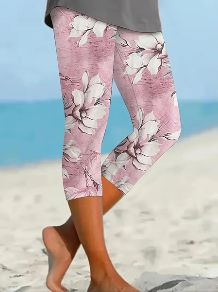 Women's Floral Capris Elastic Waist Pant Casual Summer Trousers, Pink, Leggings
Women's Floral Capris Elastic Waist Pant Casual Summer Trousers, Pink, Leggings
