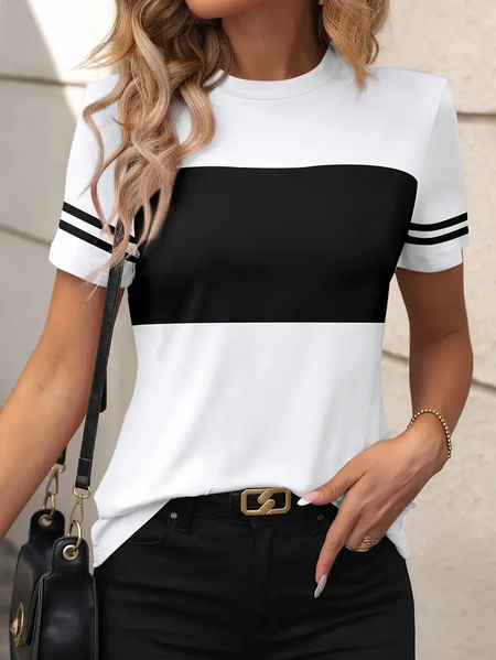 Women's Striped Short Sleeve Tee T-shirt Crew Neck Printing Casual Summer Graphic Tee Top, White, T-Shirts
Women's Striped Short Sleeve Tee T-shirt Crew Neck Printing Casual Summer Graphic Tee Top, White, T-Shirts