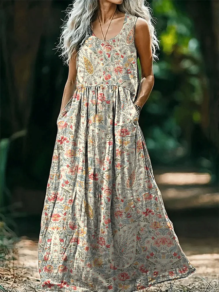 Women's Floral Sleeveless Summer Printing Dress Crew Neck Daily Casual Maxi Tank H-Line Dress, As picture, Casual Dresses
Women's Floral Sleeveless Summer Printing Dress Crew Neck Daily Casual Maxi Tank H-Line Dress, As picture, Casual Dresses