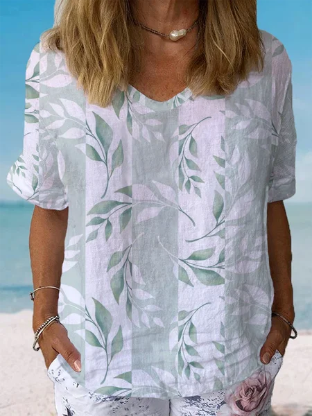 Women Floral Short Sleeve Blouse Summer Crew Neck Daily Casual Top, Green, Blouses
Women Floral Short Sleeve Blouse Summer Crew Neck Daily Casual Top, Green, Blouses