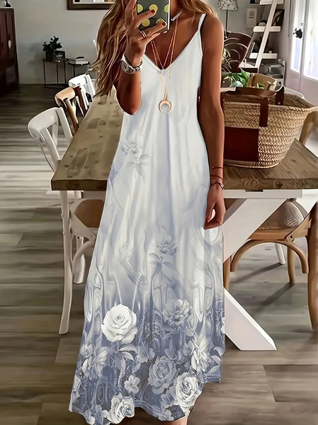 Women Floral Sleeveless Summer Printing Dress V Neck Daily Casual Maxi Slip Dress X-Line Dress, Gray, Casual Dresses
Women Floral Sleeveless Summer Printing Dress V Neck Daily Casual Maxi Slip Dress X-Line Dress, Gray, Casual Dresses
