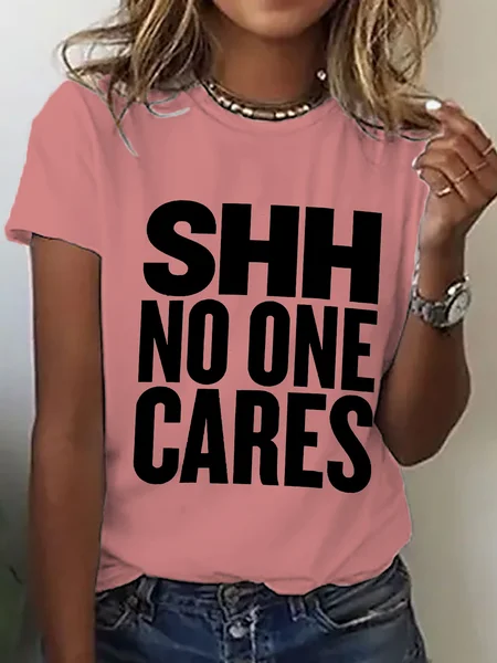 Women's SHH No One Cares Funny Casual Short Sleeve T-Shirt, Orange pink, T-shirts
Women's SHH No One Cares Funny Casual Short Sleeve T-Shirt, Orange pink, T-shirts