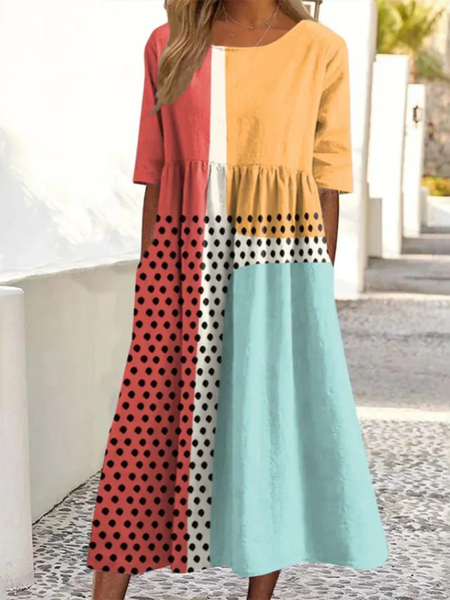 Women Color Block Crew Neck Short Sleeve Comfy Casual Maxi Dress, As picture, Dresses
Women Color Block Crew Neck Short Sleeve Comfy Casual Maxi Dress, As picture, Dresses