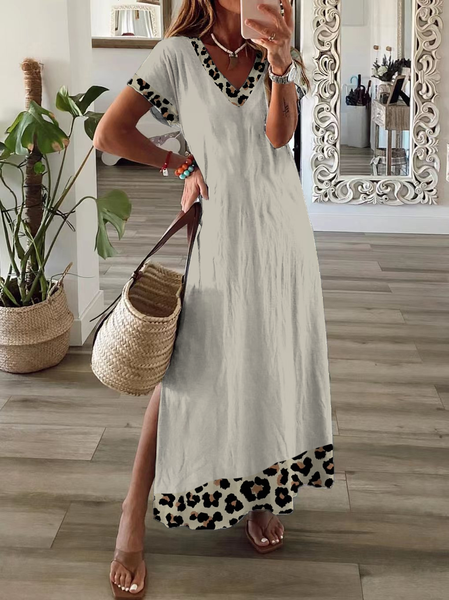 Women Leopard Short Sleeve Summer Printing Dress V Neck Daily Casual Maxi X-Line Dress, As picture, Casual Dresses
Women Leopard Short Sleeve Summer Printing Dress V Neck Daily Casual Maxi X-Line Dress, As picture, Casual Dresses