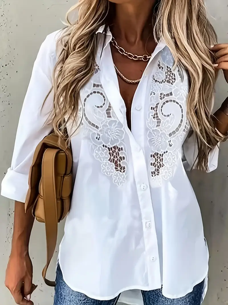 Women Floral Long Sleeve Shirt Spring/Fall Printing Shirt Collar Daily Casual Top, White, Shirts
Women Floral Long Sleeve Shirt Spring/Fall Printing Shirt Collar Daily Casual Top, White, Shirts