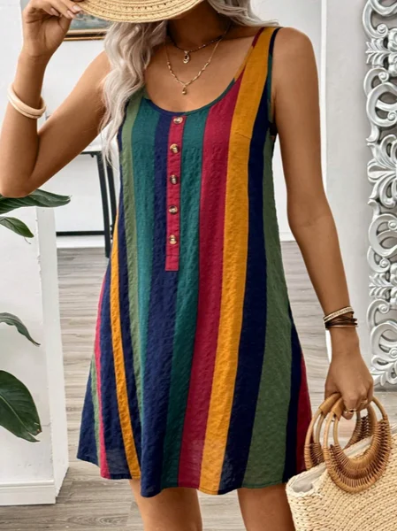Women Striped Sleeveless Summer Printing Dress Crew Neck Daily Casual Midi Tank X-Line Dress, As picture, Casual Dresses
Women Striped Sleeveless Summer Printing Dress Crew Neck Daily Casual Midi Tank X-Line Dress, As picture, Casual Dresses